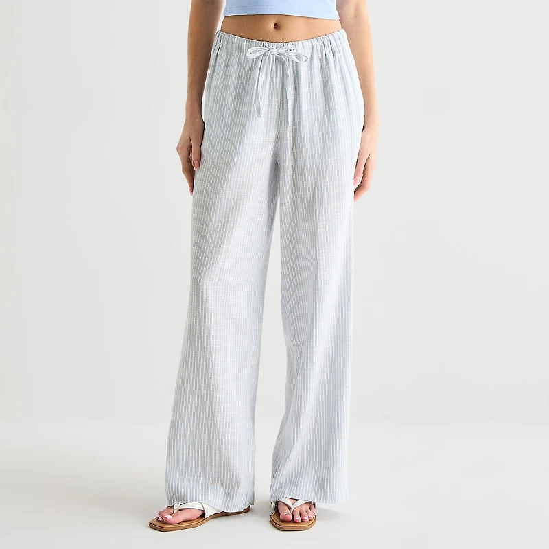 Arizona Womens Juniors Straight Low Rise Drawstring Pant