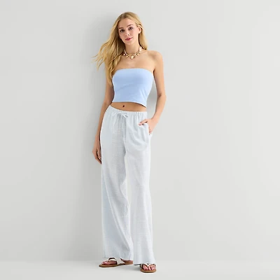 Arizona Womens Juniors Straight Low Rise Drawstring Pant