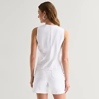 Liz Claiborne Womens Round Neck Sleeveless Vest