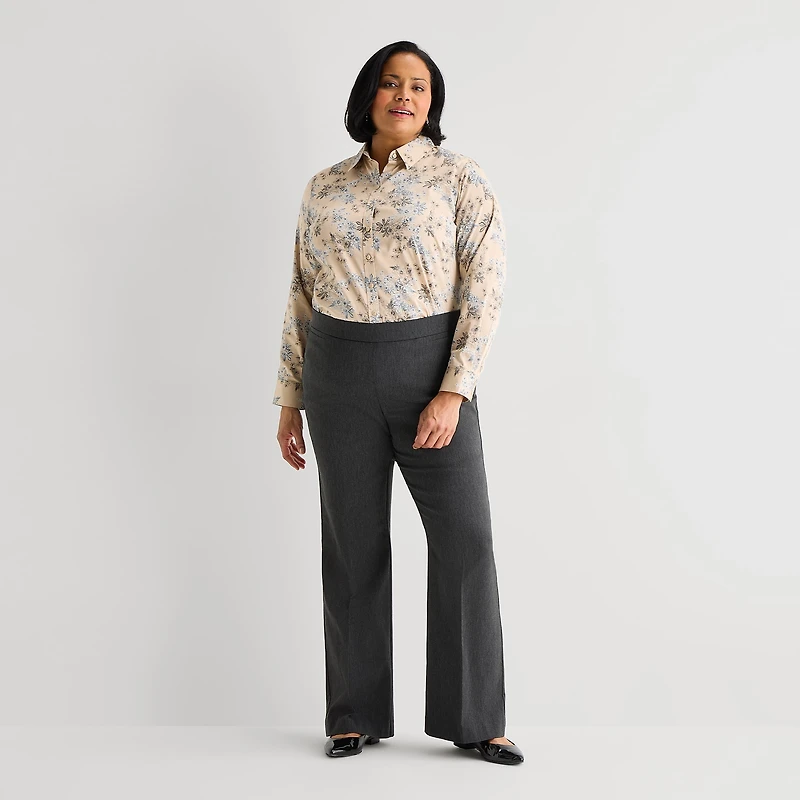 Liz Claiborne Lisa Womens Plus Flare Pull-On Pant