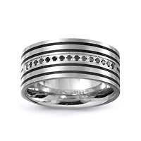 Mens 10MM Stainless Steel Wedding Band