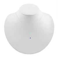 Womens Blue Sapphire Sterling Silver 18 Inch Y Necklace