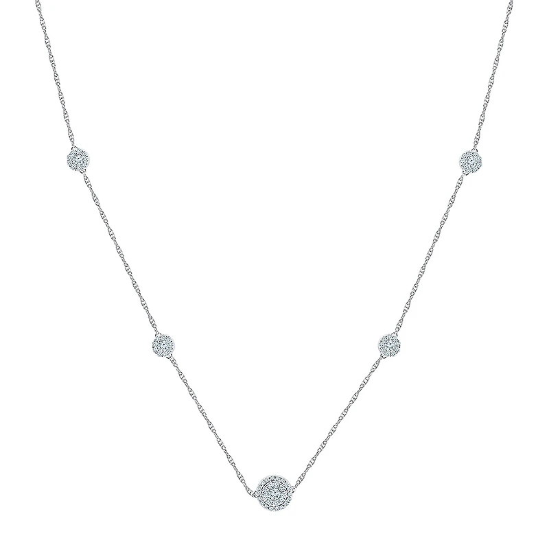 Womens Lab Created White Sapphire Sterling Silver 18 Inch Pendant Necklace