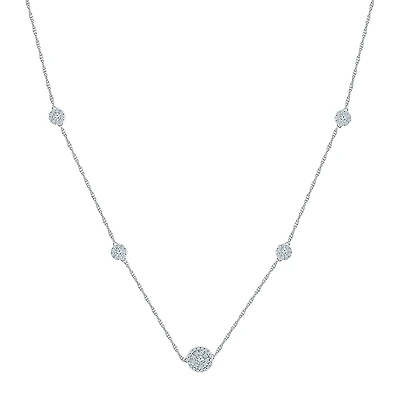 Womens Lab Created White Sapphire Sterling Silver 18 Inch Pendant Necklace