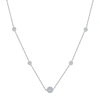 Womens Lab Created White Sapphire Sterling Silver 18 Inch Pendant Necklace