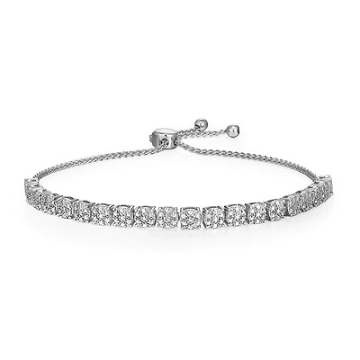 Sparkle Allure Diamond Accent Pure Silver Over Brass 9 Inch Wheat Round Bolo Bracelet