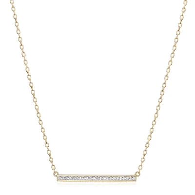 Sparkle Allure Diamond Accent 18K Gold Over Brass 18 Inch Cable Rectangular Pendant Necklace