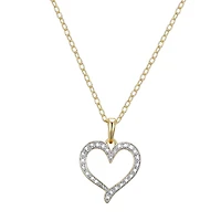 Sparkle Allure Internet Catalog Womens Natural White Diamond Accent 18K Gold Over Brass Heart 18 Inch Pendant Necklace