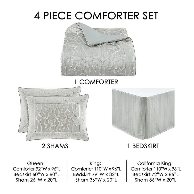 Five Queens Court Nouveau 4-pc. Geometric Comforter Set