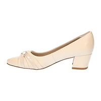Easy Street Millie Womens Round Closed Toe Block Heel Pumps Extra Wide Width