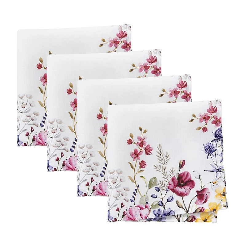 Threadmade Poppy Wildflower 4-pc. Napkins