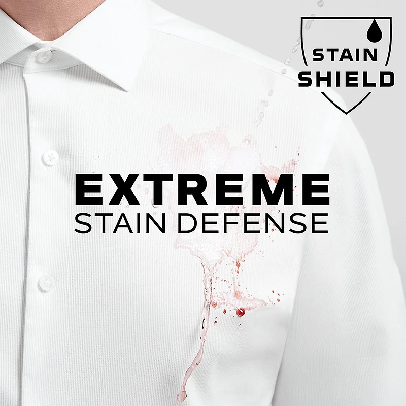 Van Heusen Slim Stain Shield Mens Slim Fit Stretch Fabric Wrinkle Free Long Sleeve Dress Shirt