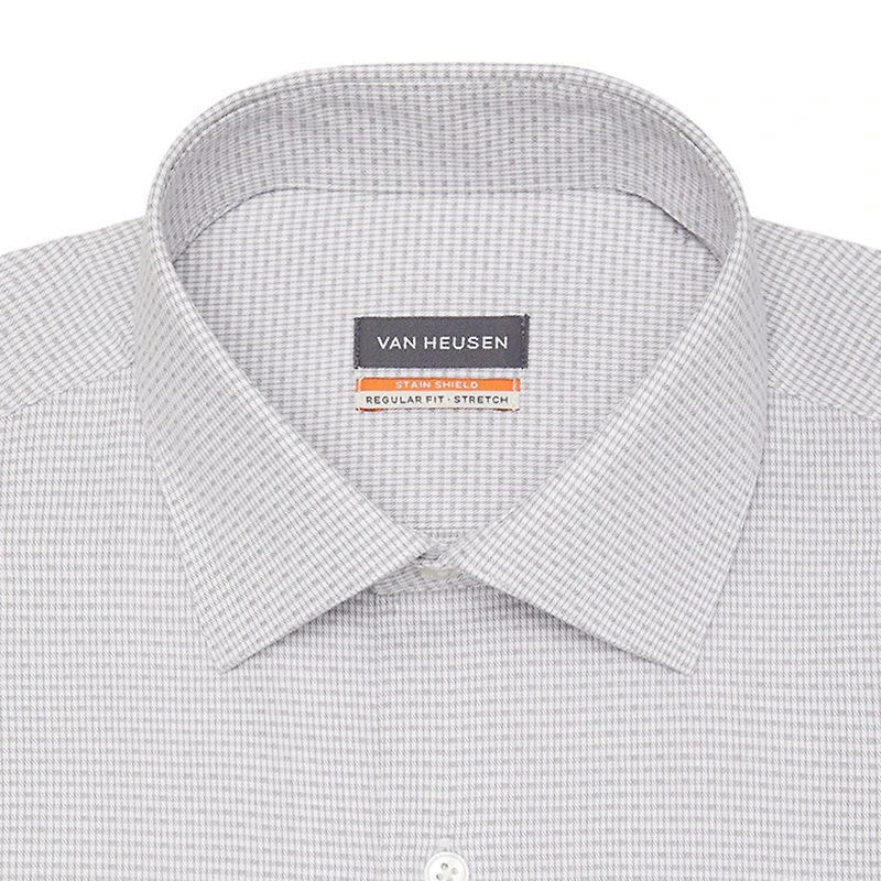 Van Heusen Stain Shield Mens Regular Fit Stretch Fabric Wrinkle Free Long Sleeve Dress Shirt