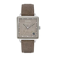 Bulova Mens Leather Strap Watch 96a314