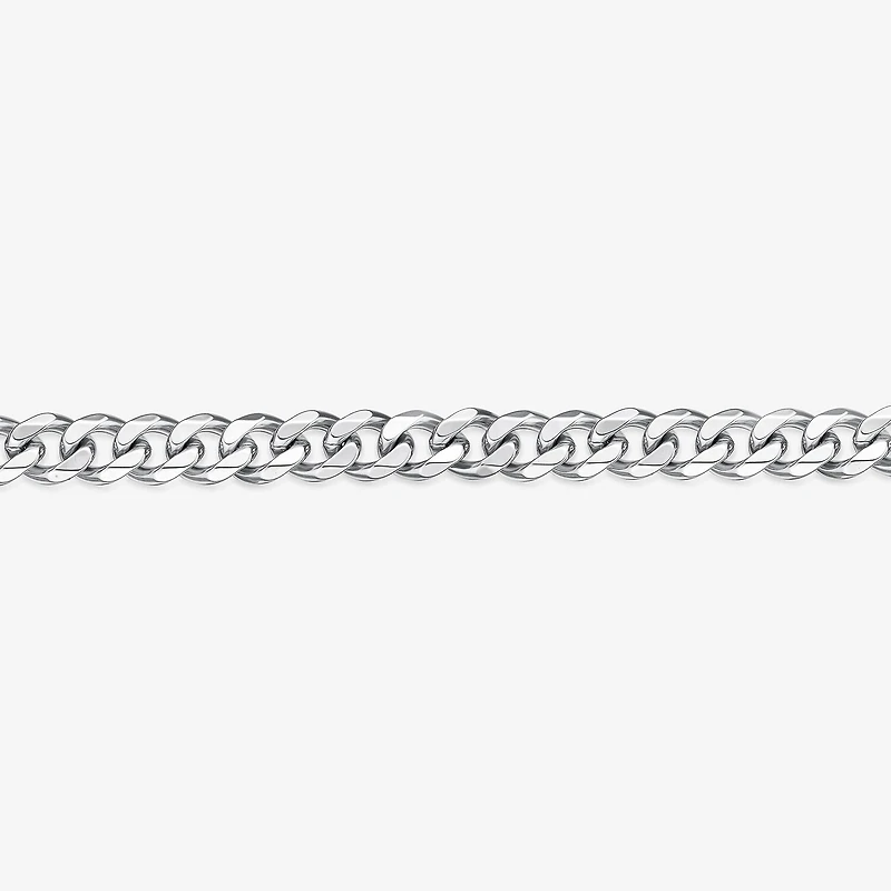 Mens Stainless Steel 9 Inch Solid Cuban Chain Bracelet