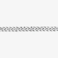 Mens Stainless Steel 9 Inch Solid Cuban Chain Bracelet