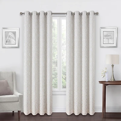 Max Blackout Campbell Geo Jacquard Grommet Top Energy Saving 100% Single Curtain Panel