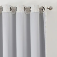 Max Blackout Campbell Geo Jacquard Grommet Top Energy Saving 100% Single Curtain Panel
