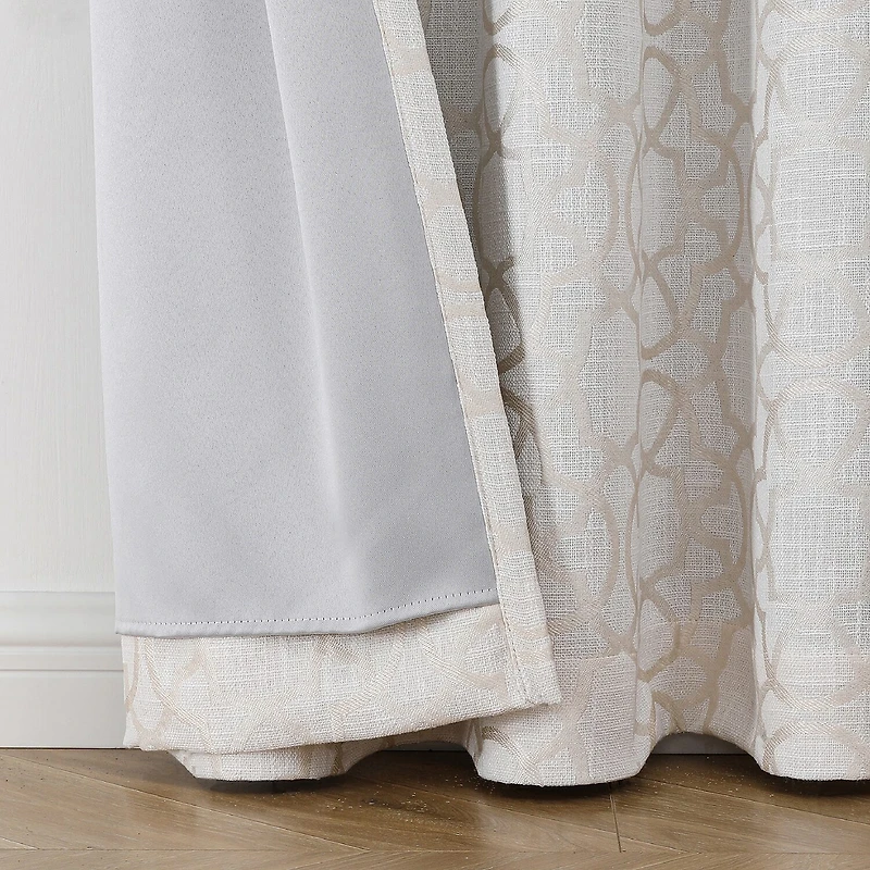 Max Blackout Campbell Geo Jacquard Grommet Top Energy Saving 100% Single Curtain Panel