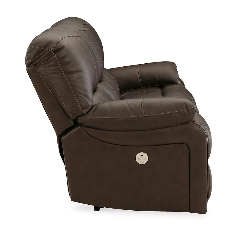 Signature Design By Ashley Leesworth Dual Power Leather Reclining Sofa