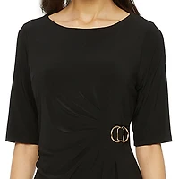 Jessica Howard Womens Boat Neck Short Sleeve Sheath Dress