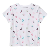 Okie Dokie Toddler Girls Round Neck Short Sleeve Regular Fit Graphic T-Shirt