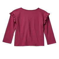 Okie Dokie Toddler & Little Girls Round Neck Long Sleeve Regular Fit Graphic T-Shirt