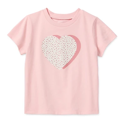 Okie Dokie Toddler & Little Girls Round Neck Short Sleeve Regular Fit Graphic T-Shirt