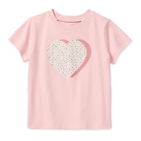 Okie Dokie Toddler & Little Girls Round Neck Short Sleeve Regular Fit Graphic T-Shirt