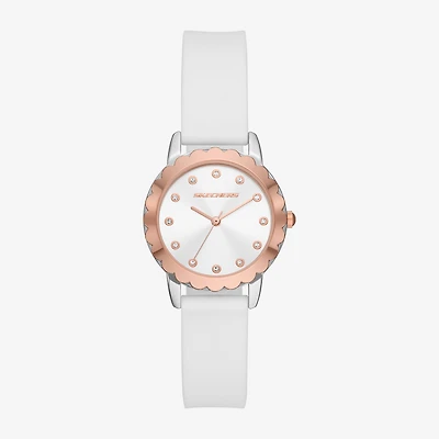 Skechers Womens Crystal Accent White Strap Watch Sr6235