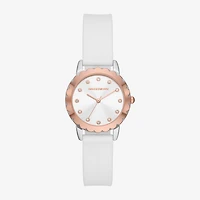 Skechers Womens Crystal Accent White Strap Watch Sr6235