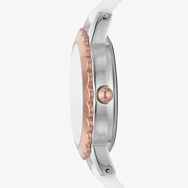 Skechers Womens Crystal Accent White Strap Watch Sr6235