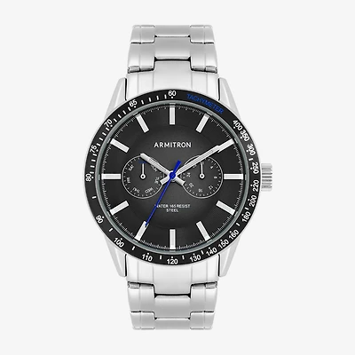 Armitron Mens Silver Tone Stainless Steel Bracelet Watch 20/5576bksv