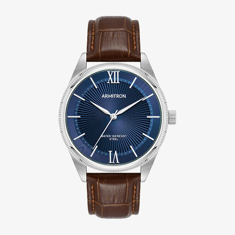 Armitron Mens Brown Leather Strap Watch 20/5596nvsvbn