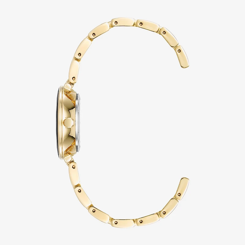 Armitron Womens Gold Tone Stainless Steel Bracelet Watch 75/5927bkgp