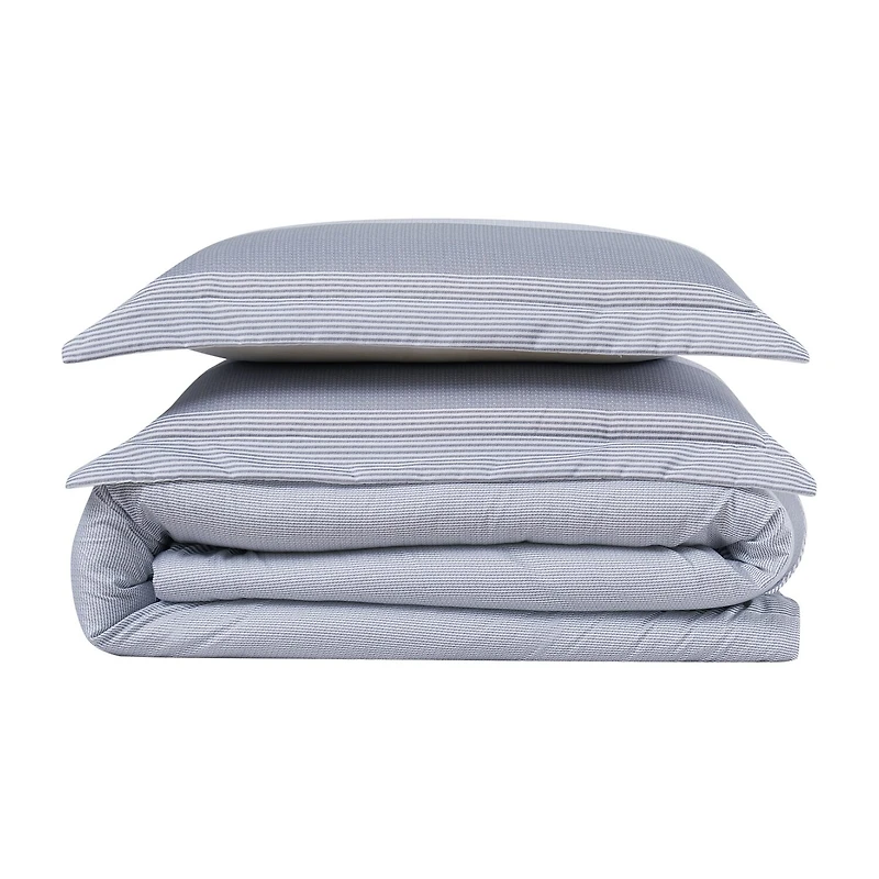 Truly Soft Grey Multi Stripe Midweight Comforter Set