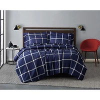 Truly Soft Printed Windowpane Midweight Comforter Set