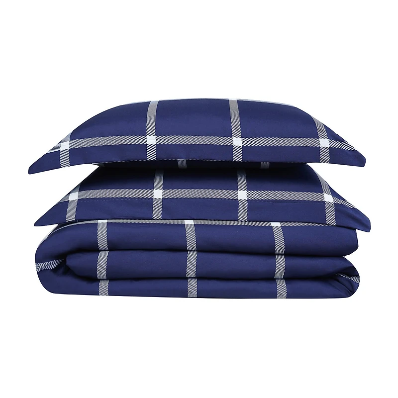 Truly Soft Printed Windowpane Midweight Comforter Set