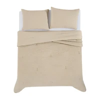 Truly Soft Textured Waffle Midweight Comforter Set