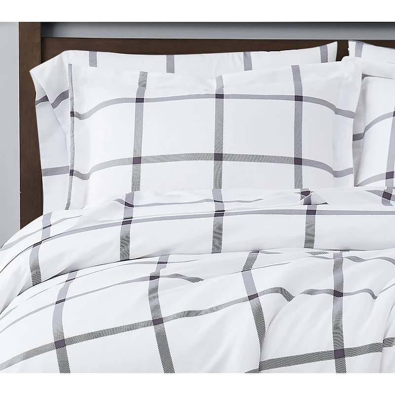 Truly Soft Printed Windowpane Duvet Cover Set