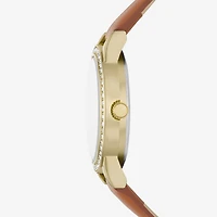 Womens Crystal Accent Brown 5-pc. Watch Boxed Set Fmdjset727