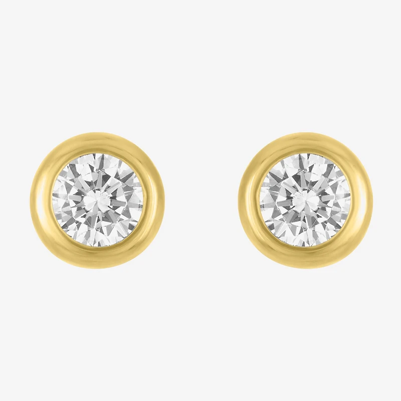 Diamond Addiction (H-I, Vs1) 1 CT. T.W. Lab Grown White Diamond 10K Gold 7mm Round Stud Earrings