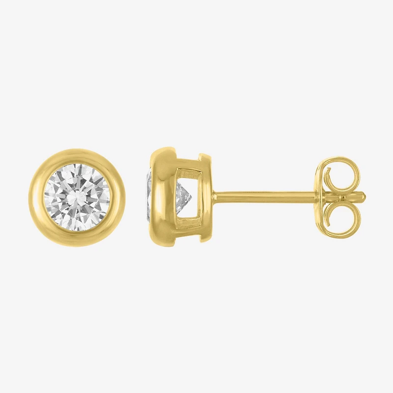 Diamond Addiction (H-I, Vs1) 1 CT. T.W. Lab Grown White Diamond 10K Gold 7mm Round Stud Earrings