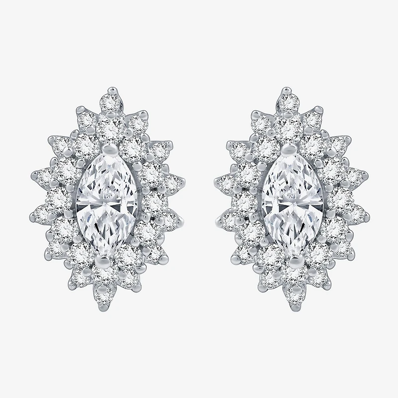 (G, Si1-Si2) 1 CT. T.W. Lab Grown White Diamond 10K Gold 12.4mm Marquise Stud Earrings