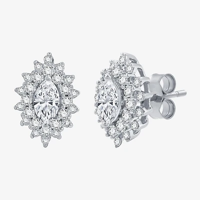 (G, Si1-Si2) 1 CT. T.W. Lab Grown White Diamond 10K Gold 12.4mm Marquise Stud Earrings