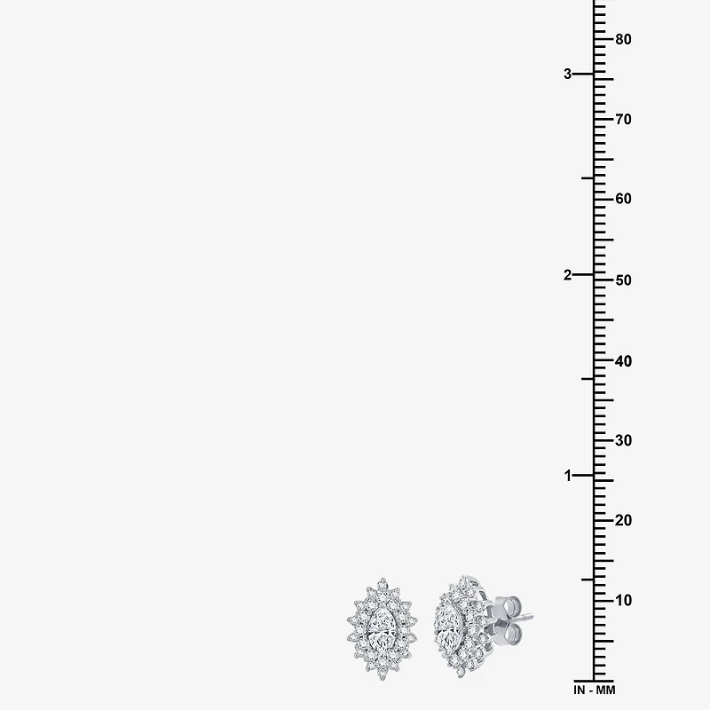(G, Si1-Si2) 1 CT. T.W. Lab Grown White Diamond 10K Gold 12.4mm Marquise Stud Earrings