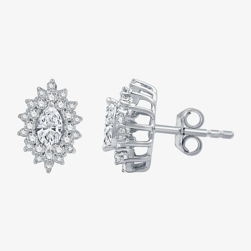 (G, Si1-Si2) 1 CT. T.W. Lab Grown White Diamond 10K Gold 12.4mm Marquise Stud Earrings