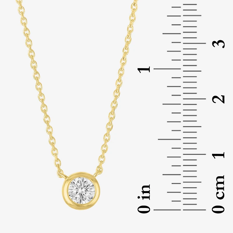 Diamond Addiction (G-H / I1-I2) Womens 1/3 CT. T.W. Lab Grown White Diamond 10K Gold Round 18 Inch Pendant Necklace