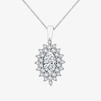 (G Womens 1 3/4 CT. T.W. Lab Grown White Diamond 10K Gold 18 Inch Pendant Necklace