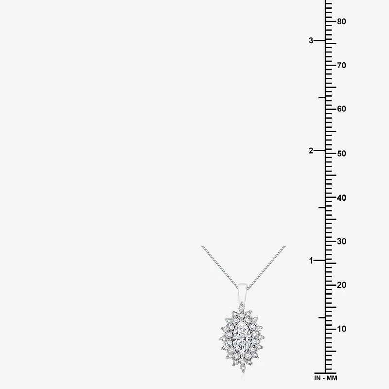 (G Womens 1 3/4 CT. T.W. Lab Grown White Diamond 10K Gold 18 Inch Pendant Necklace